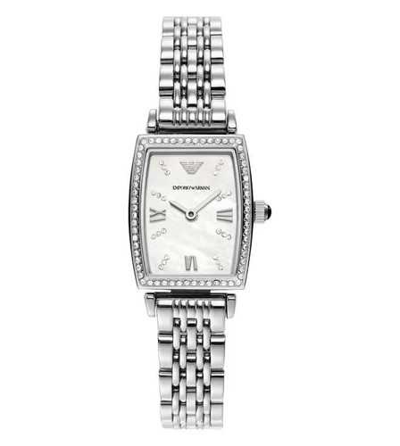 ساعت مچی امپوریو آرمانی کلاسیک رکتنگولار | Emporio Armani Classic Rectangular | نقرهای صفحه سفید